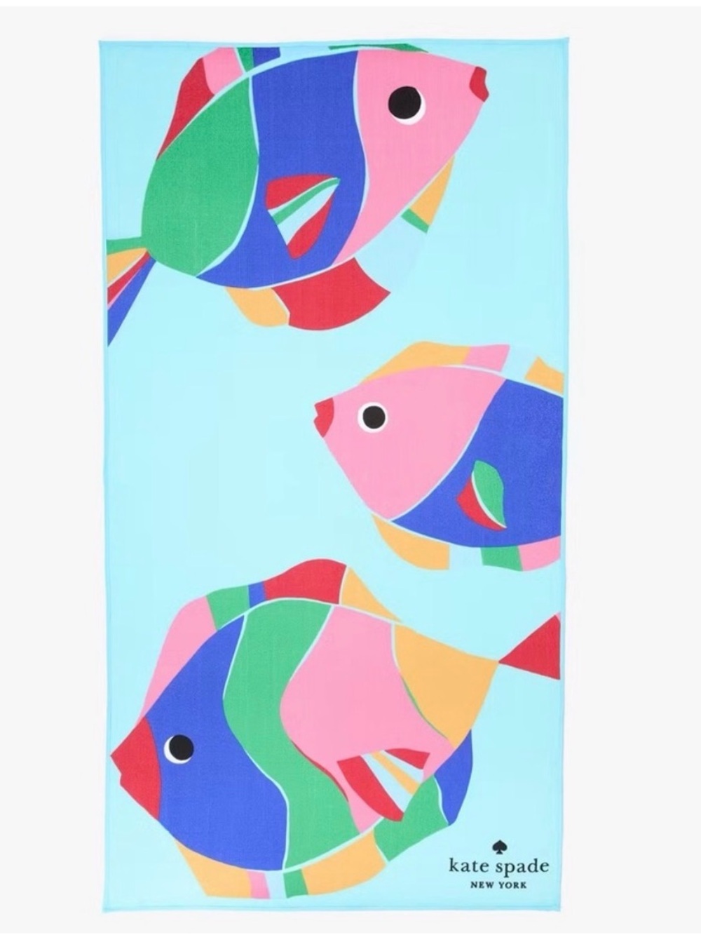 kate spade Bright Multicolor Fish Towel - Pink, Blue, Green